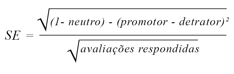 Formula para Erro Padrão ou Standard Error (SE)